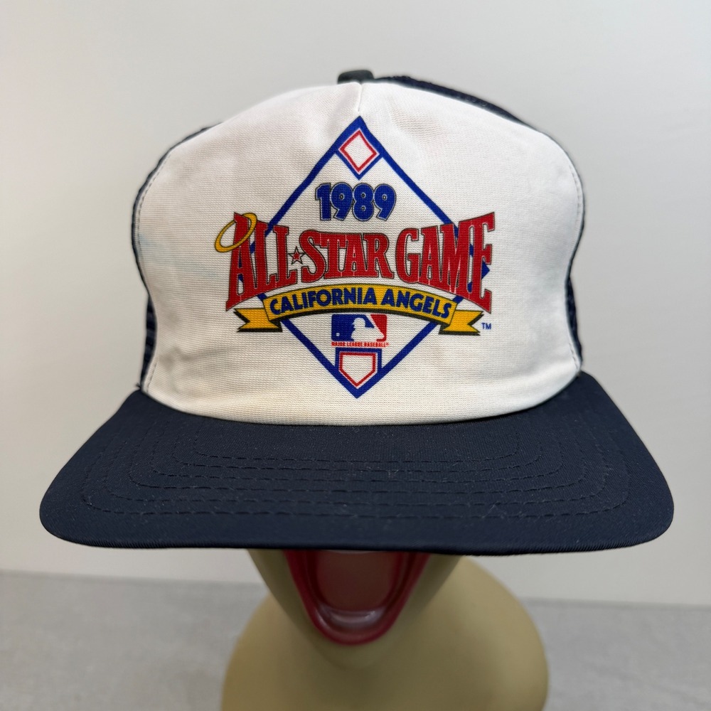 Vtg 1989 MLB All Star Game Hat California Angels New Era‎ Trucker Snapback USA